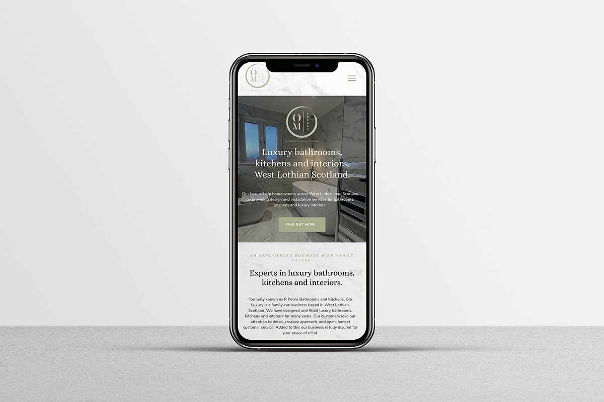 Brand creation and website design for OM Luxury